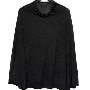 Simone Rocha Black Bead Embroidered Light Cape Sweater